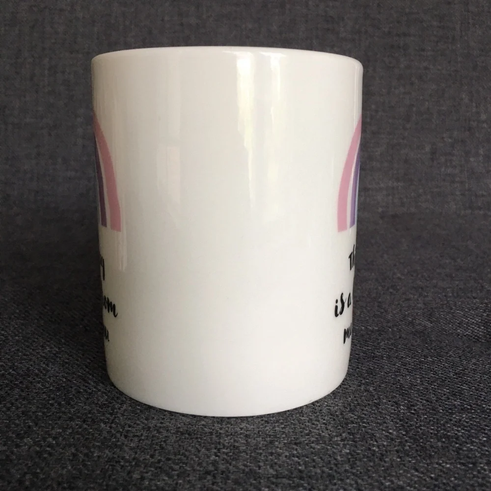 “This mug is a hug from me to you,” Coffee Mug, Ivory, Cream, 11 oz